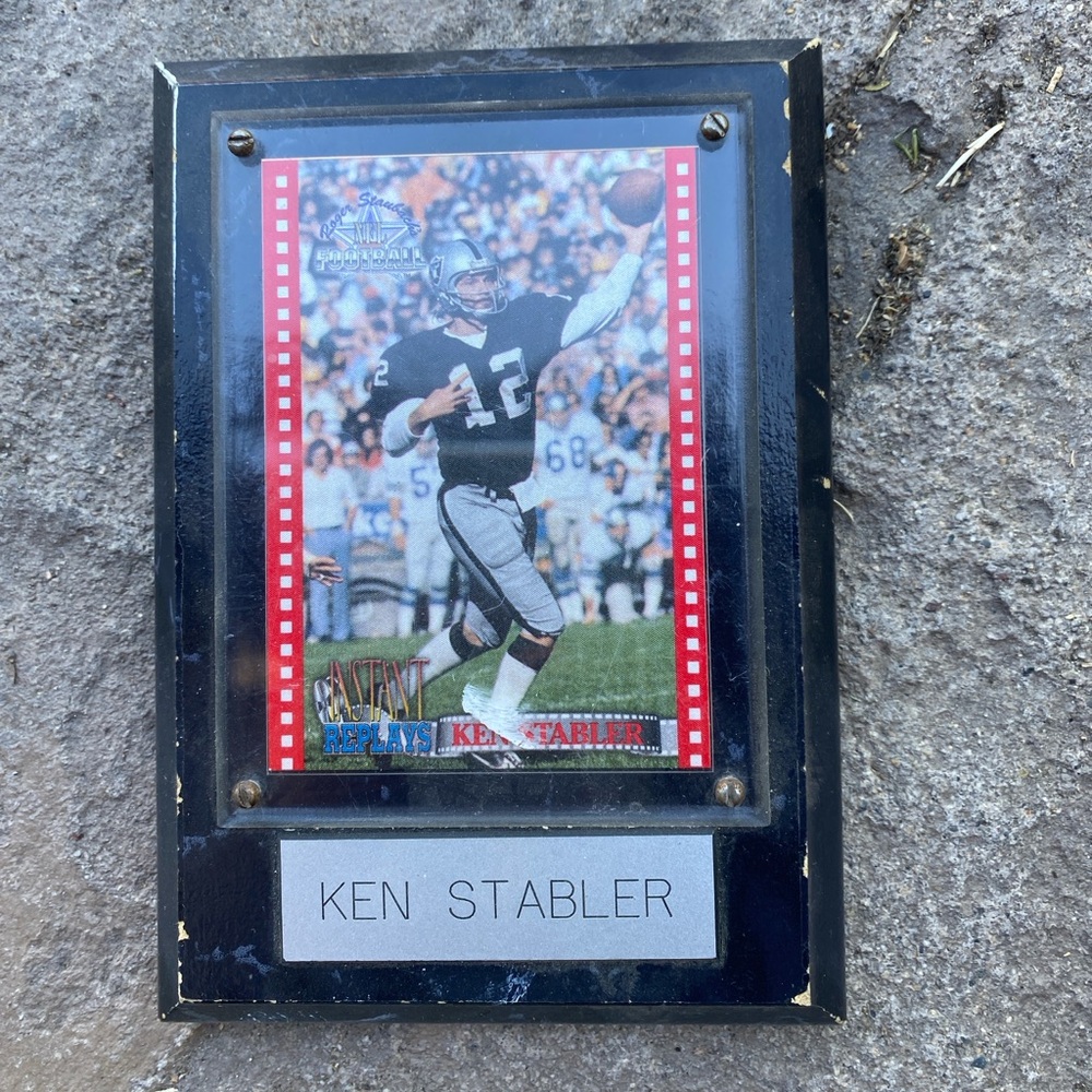 Decor, Ken Stabler Football Plaque w/Card